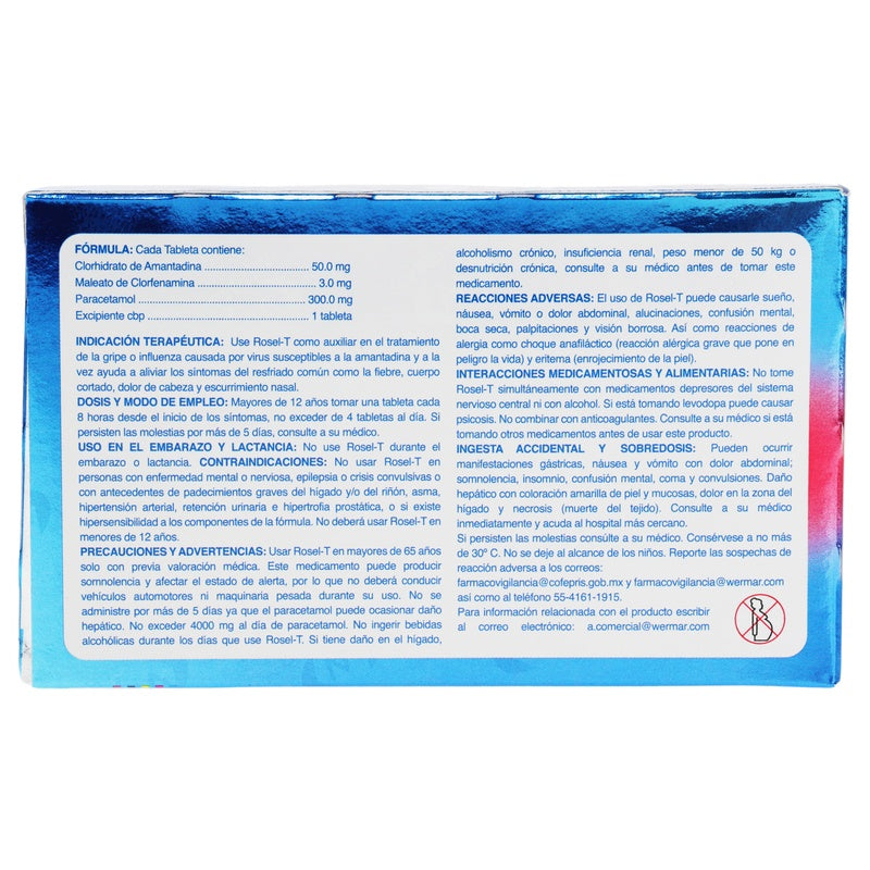 Rosel-T 50/3/300 Mg Con 24 Tabletas 7502240450896