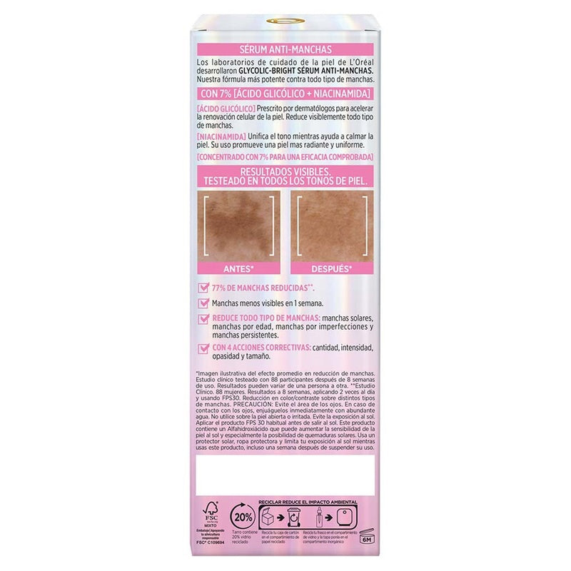 Serum Loreal Glycoli-Bright Anti-Manchas 30 Ml 7509552930672