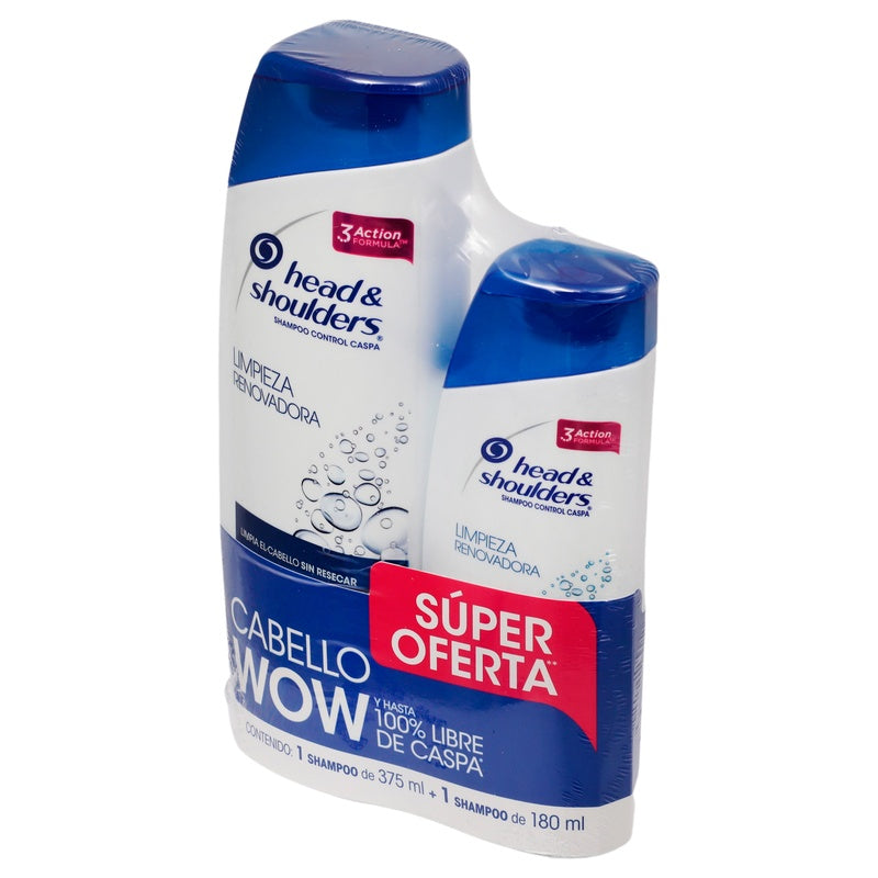 Shampoo Head & Shoulders Limpieza Renovadora 375 Ml- Sh Limpieza Renovadora 180 Ml 7500435126809