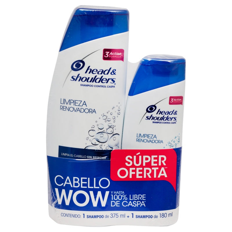Shampoo Head & Shoulders Limpieza Renovadora 375 Ml- Sh Limpieza Renovadora 180 Ml 7500435126809