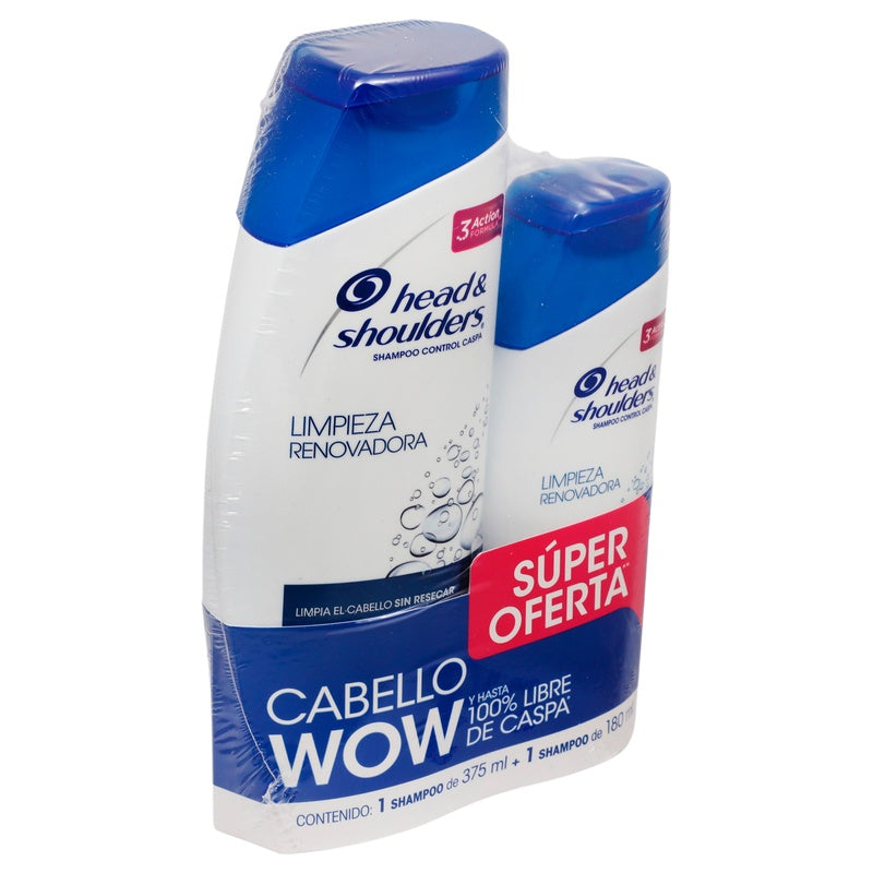 Shampoo Head & Shoulders Limpieza Renovadora 375 Ml- Sh Limpieza Renovadora 180 Ml 7500435126809