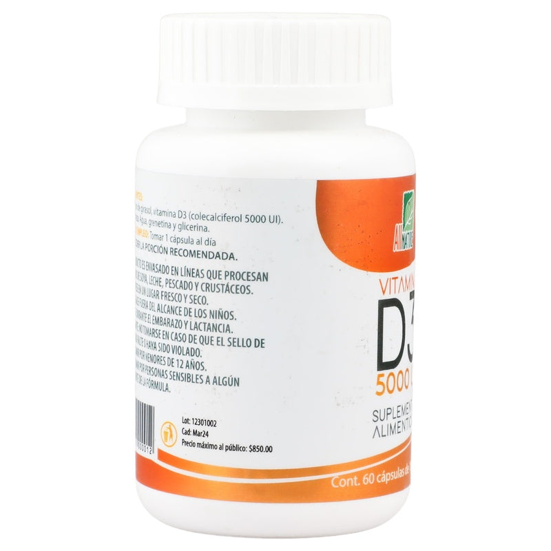 Vitamina D3 Suplemento Alimenticio Con 60 Capsulas Allnature 7506531000012