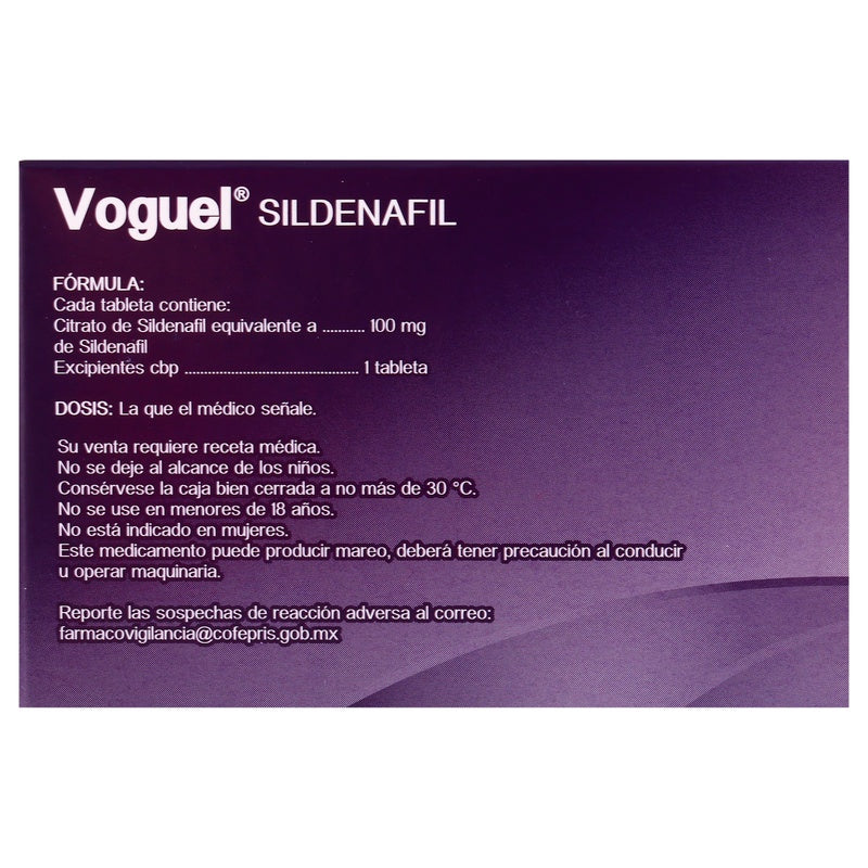 Voguel (Sildenafil) 100 Mg Con 1 Tableta 7502009744914