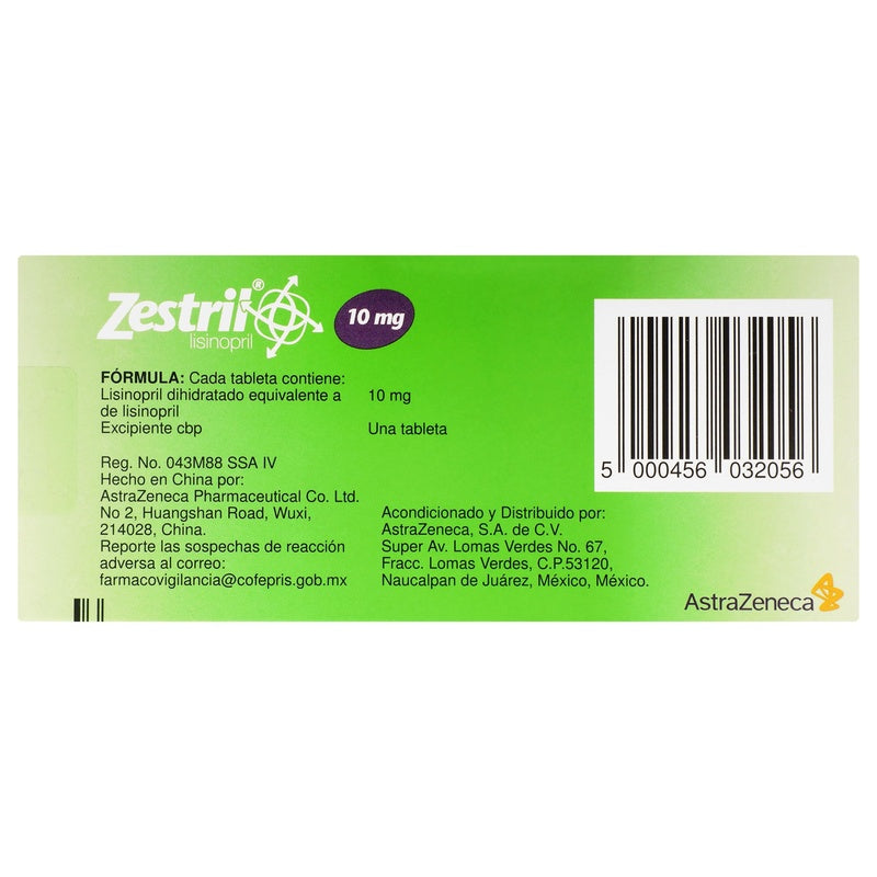 Zestril 10 Mg Con 14 Tabletas 5000456032056