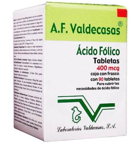 A.F. Valdecasas (Acido Folico) Tabletas 0.4Mg Con 90 7501446000744