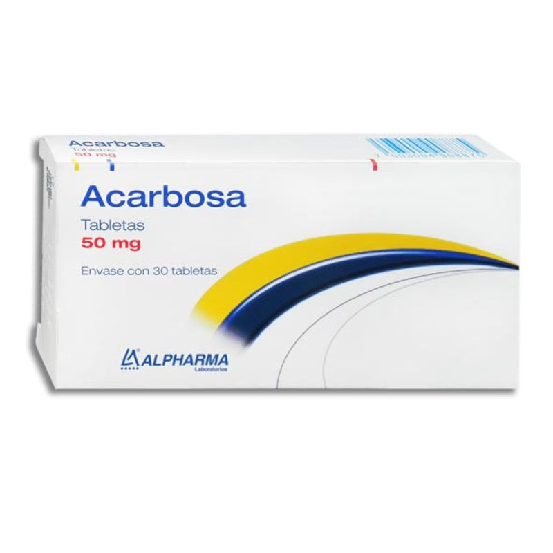 Acarbosa 50 Mg Con 30 Tabletas Alpharma