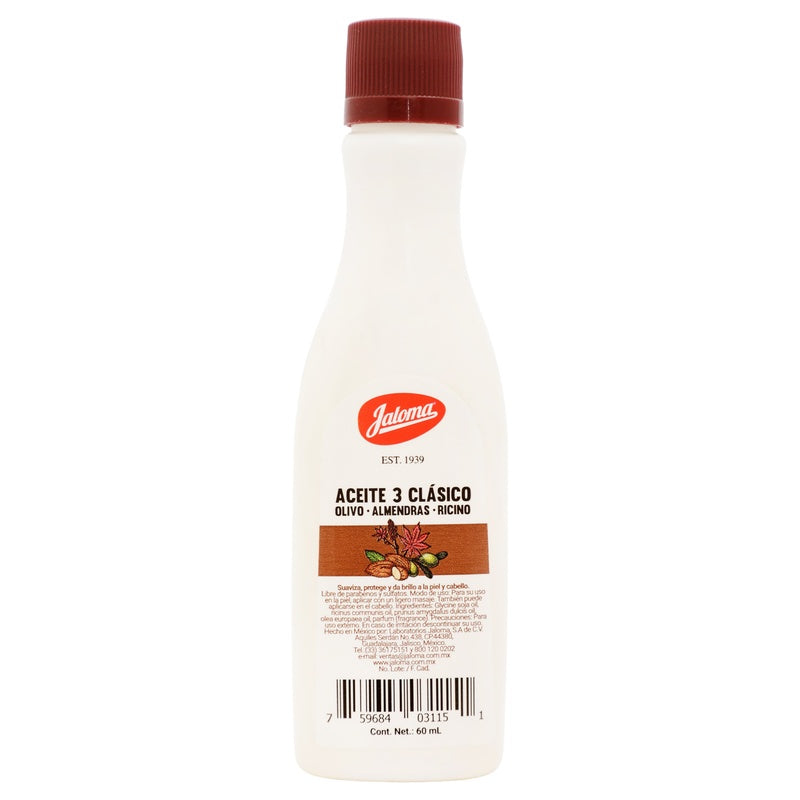 Aceite Oso Olivo / Almendras / Ricino Jaloma 120 Ml 759684031151