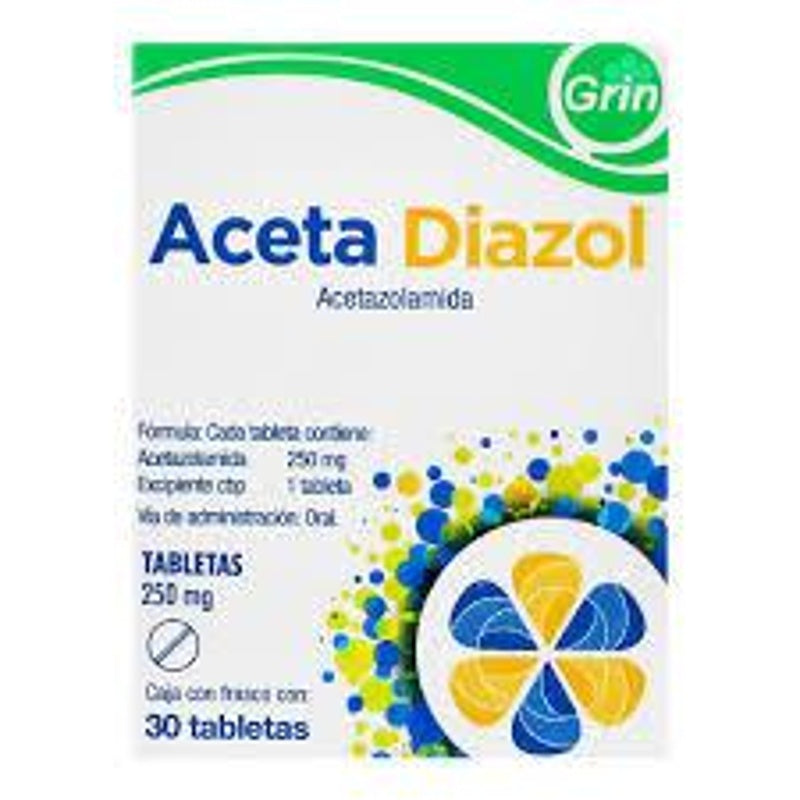 Acetadiazol 250 Mg Con 30 Tabletas