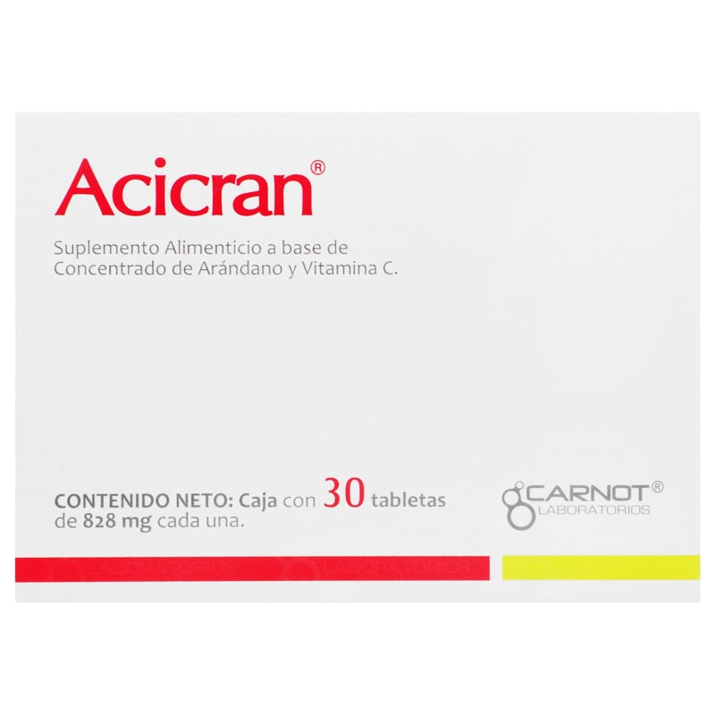 Acicran 828 Mg Con 30 Tabletas Suplemento Alimenticio