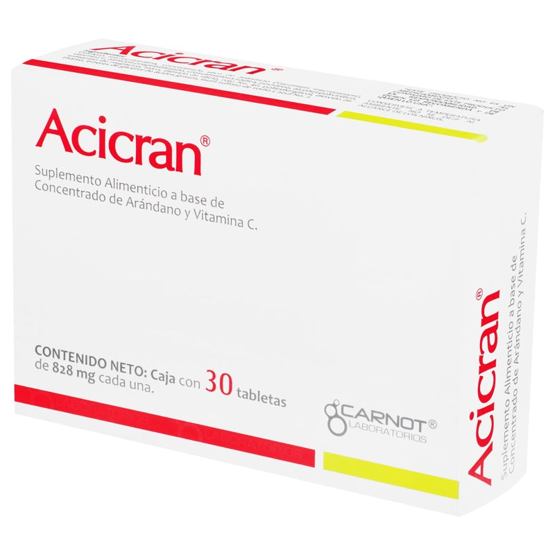 Acicran 828 Mg Con 30 Tabletas Suplemento Alimenticio