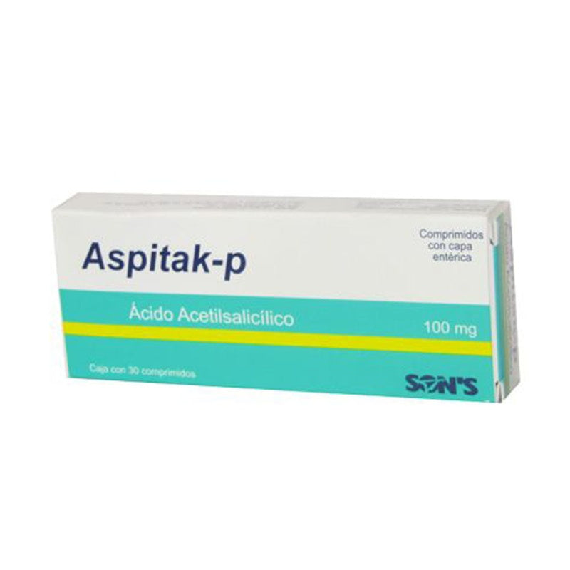 Acido Acetilsalicilico 100 Mg Con 30 Comprimidos Aspitak P 7502001162976