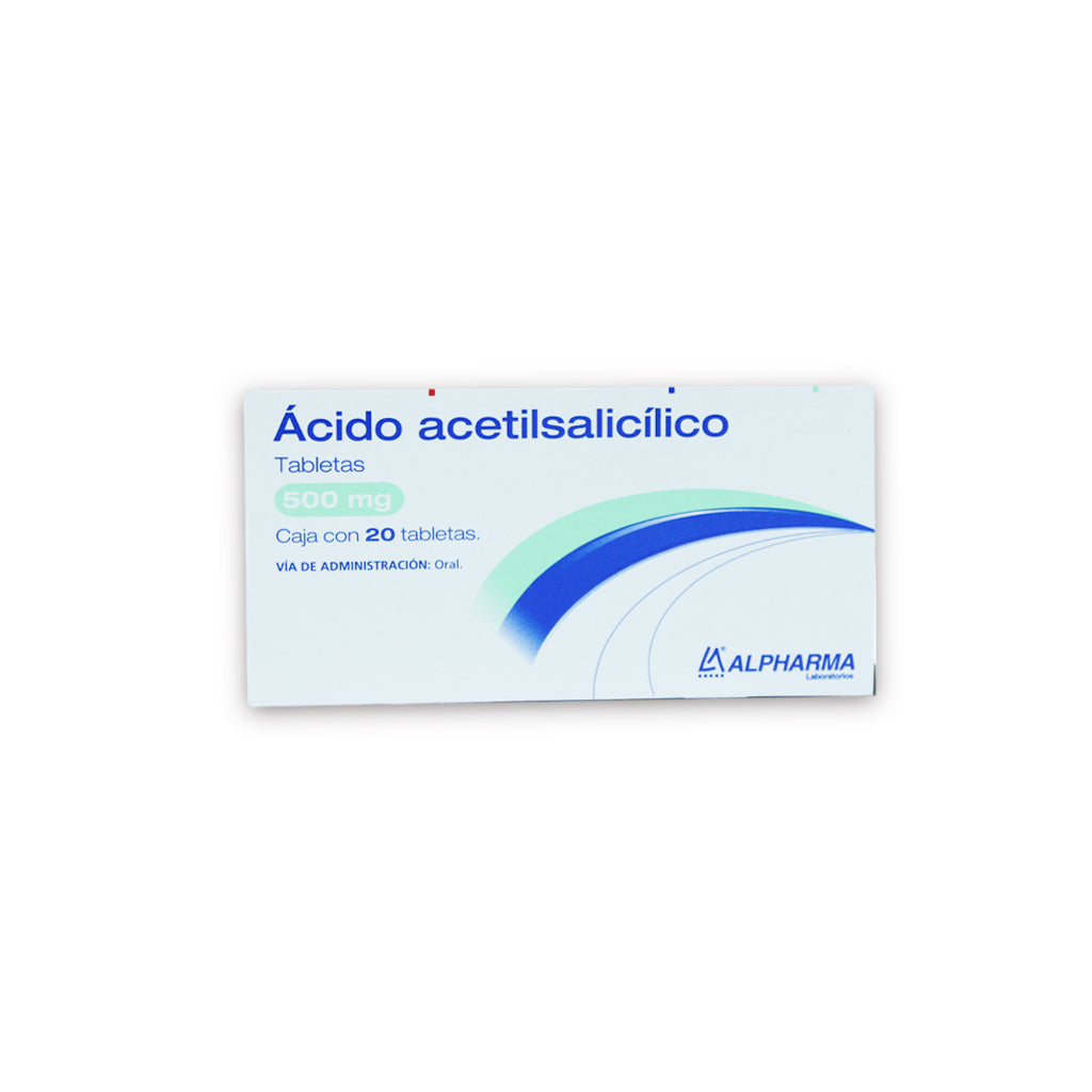 Acido Acetilsalicilico 500 Mg Con 20 Tabletas Alpharma 7503004908684