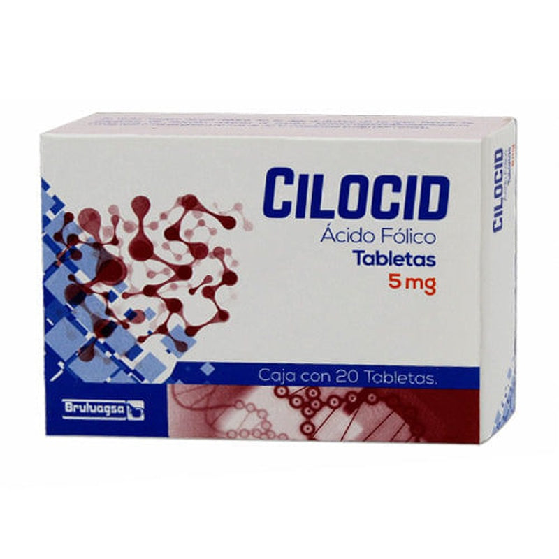 Acido Folico 5 Mg Con 20 Tabletas Cilocid