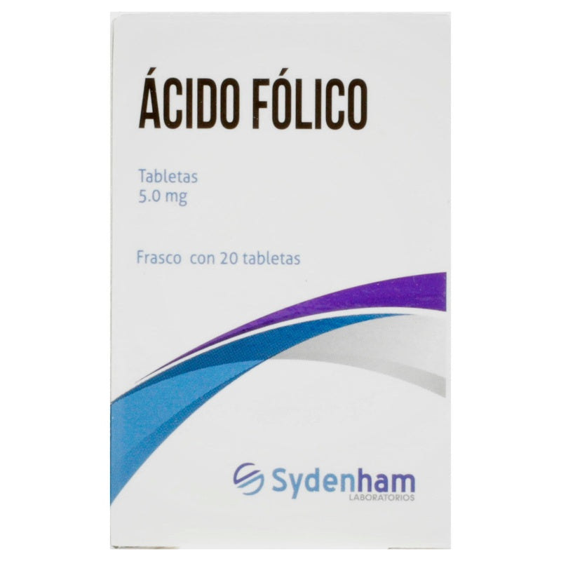 Acido Folico 5 Mg Con 20 Tabletas Sydenham 7502010580969