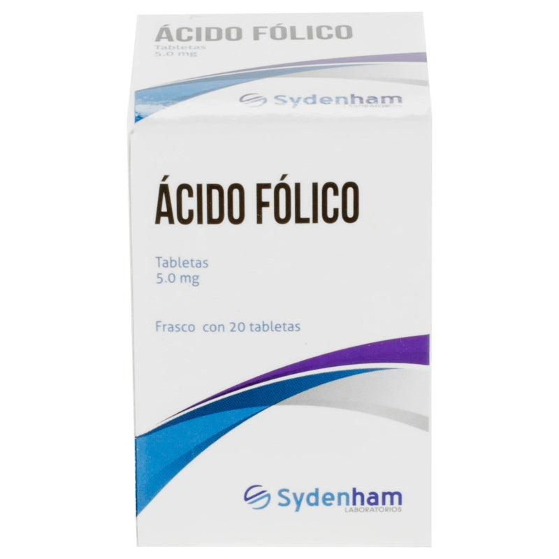 Acido Folico 5 Mg Con 20 Tabletas Sydenham 7502010580969 perfil 3