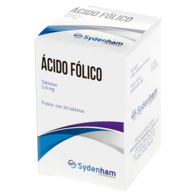 Acido Folico 5 Mg Con 20 Tabletas Sydenham 7502010580969 perfil 4