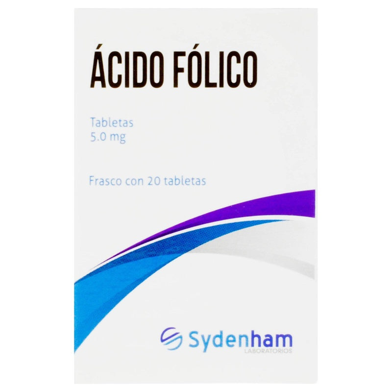 Acido Folico 5 Mg Con 20 Tabletas Sydenham 7502010580969 perfil 7
