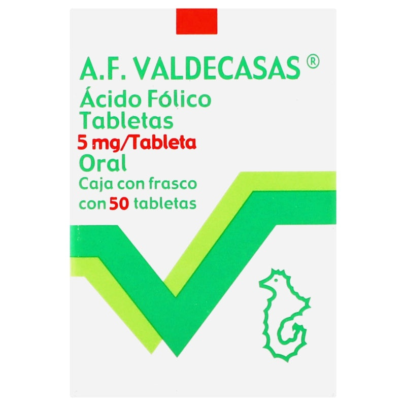 Acido Folico Valdecasas 5 Mg Con 50 Tabletas