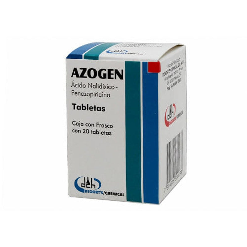 Acido Nalidixico / Fenazopiridina 500 / 50 Mg Con 20 Tabletas Azogen