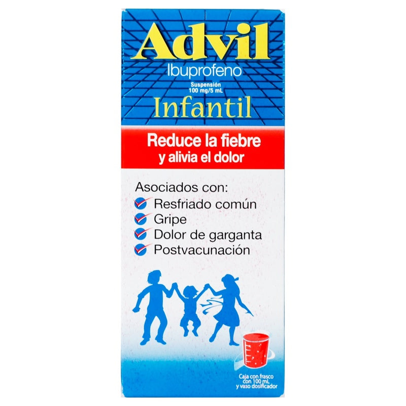 Advil Infantil Frutas 100 Mg / 5 Ml 100 Ml Suspensión 7501065075444