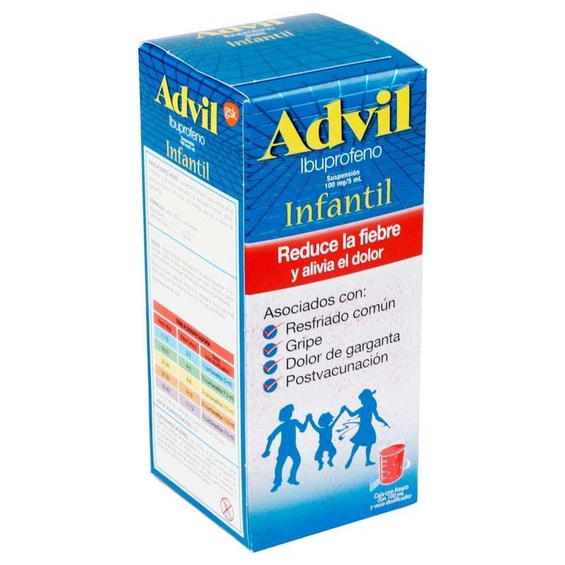 Advil Infantil Frutas 100 Mg / 5 Ml 100 Ml Suspensión 7501065075444 perfil 2