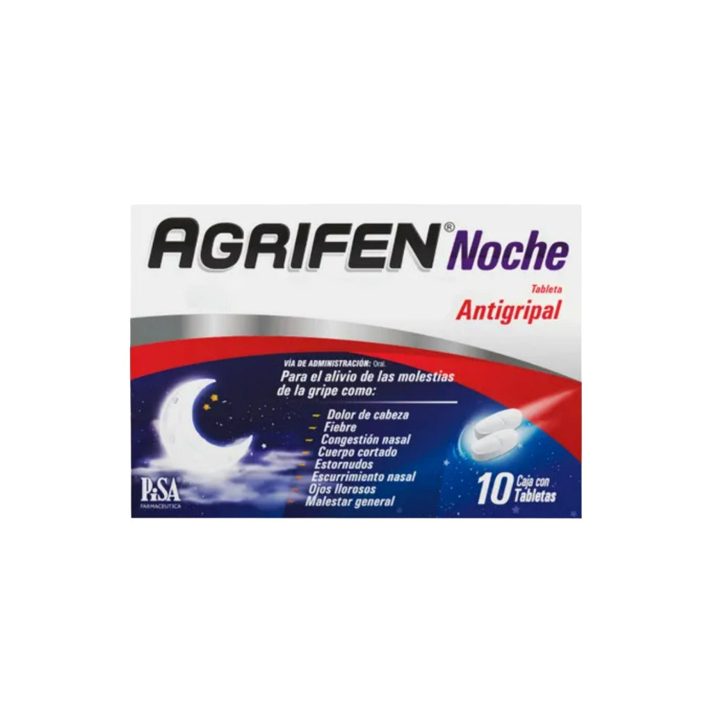 Agrifen De Noche 500 / 5 / 4 Mg Con 10 Tabletas 7501125188985