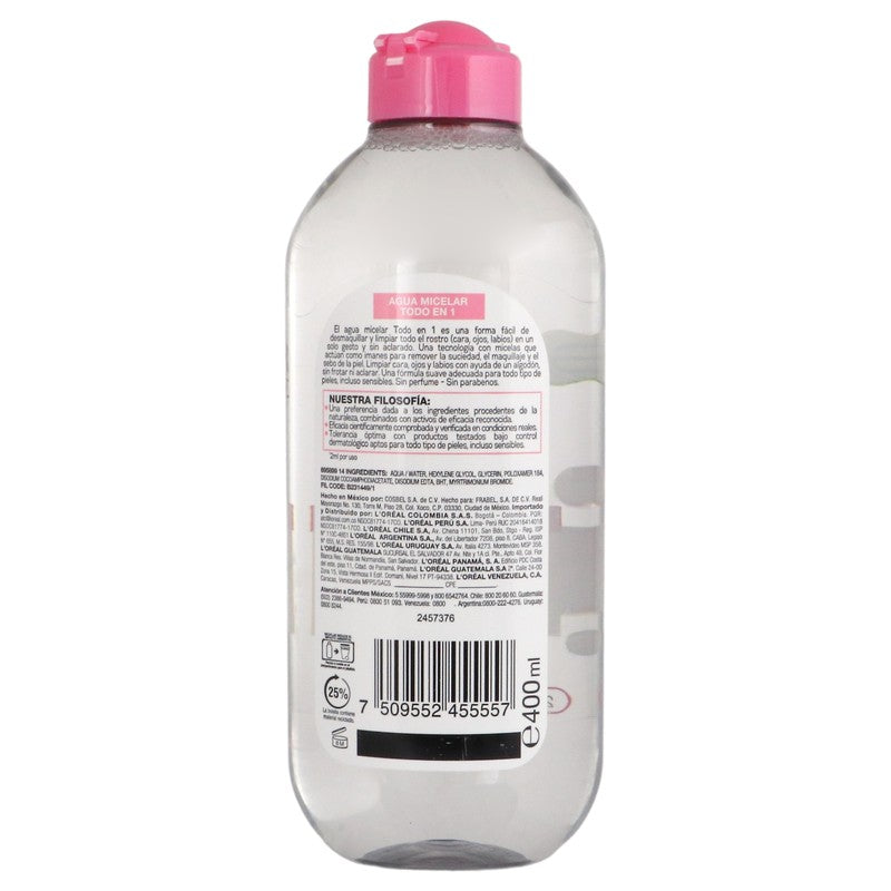 Agua Micelar Garnier Skin Active 400 Ml 555 7509552455557 7