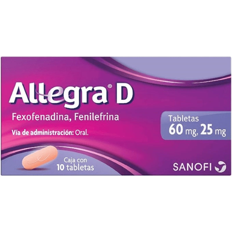 Allegra D 60 / 25 Mg Con 10 Tabletas