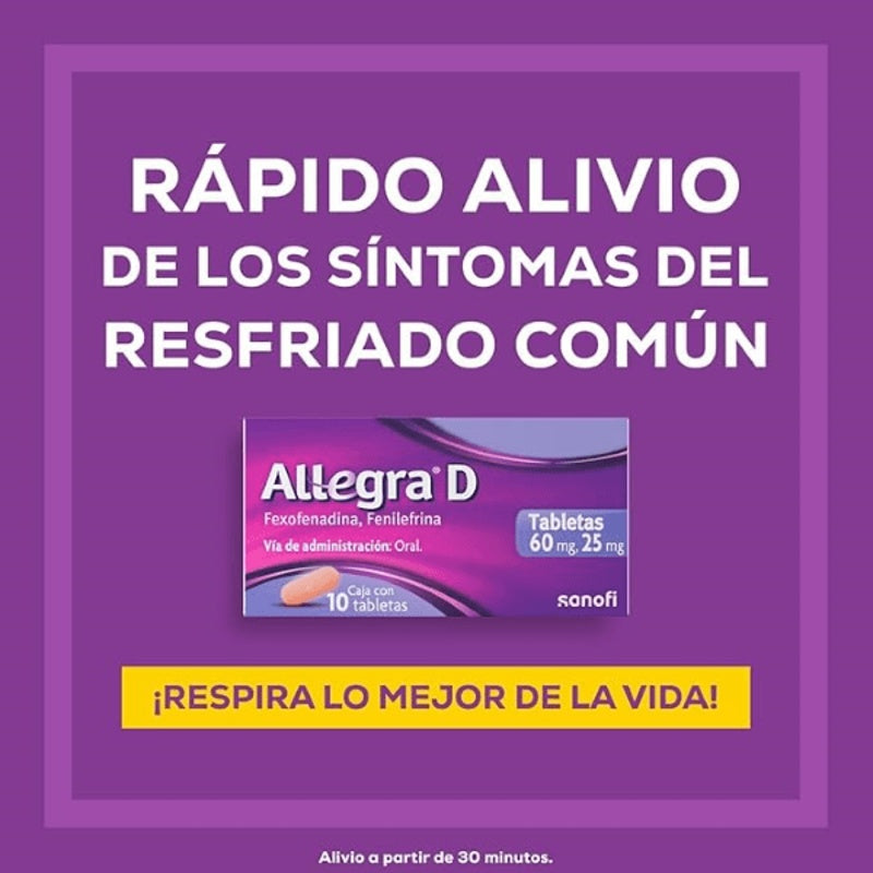 Allegra D 60 / 25 Mg Con 10 Tabletas