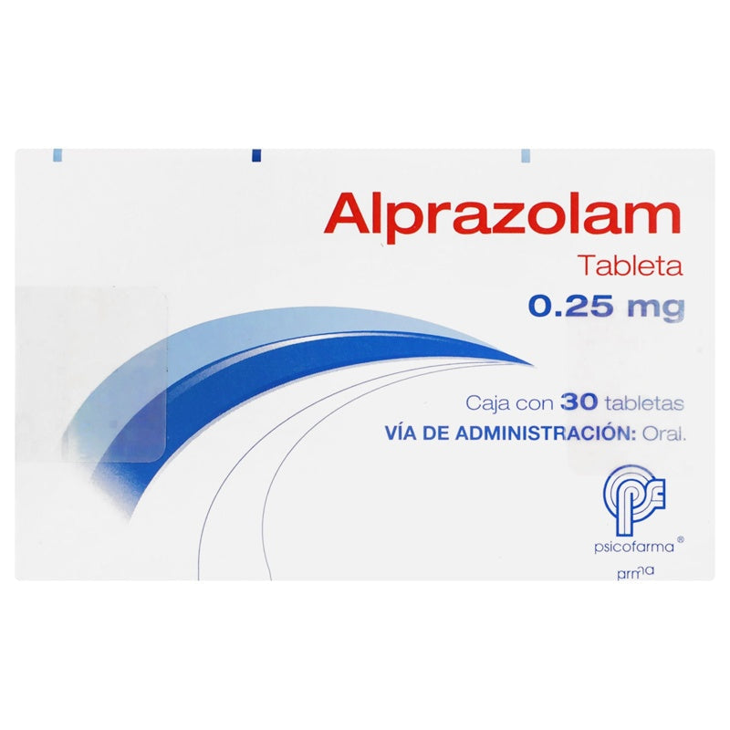 Alprazolam 0.25 Mg Con 30 Tabletas Psicofarma