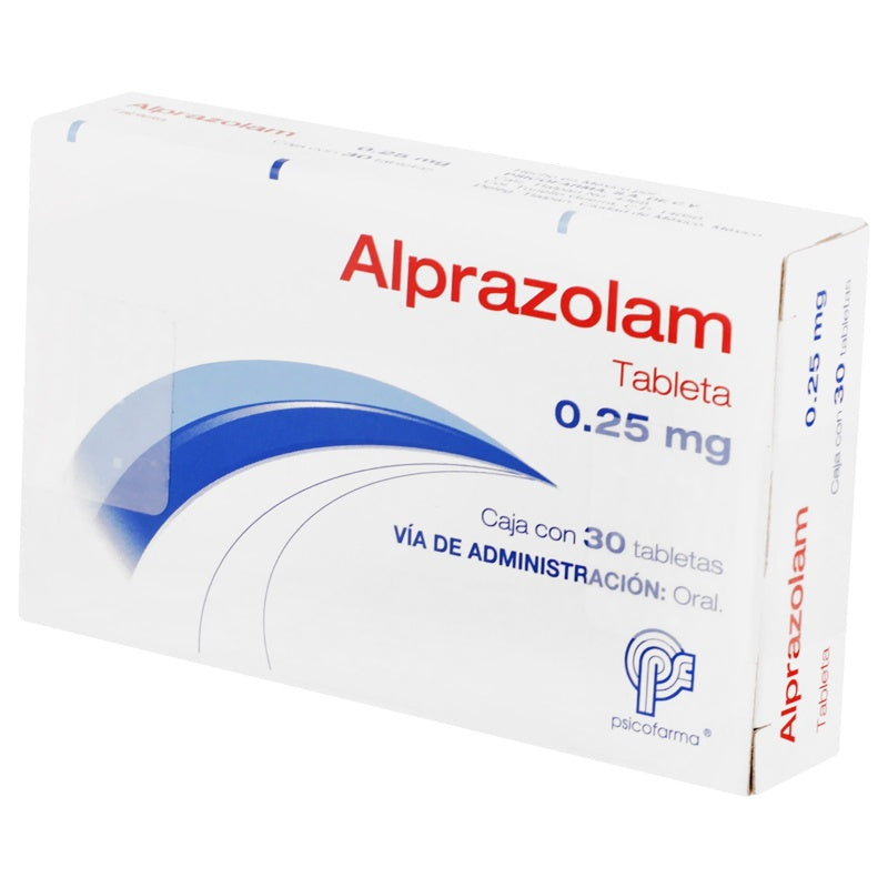Alprazolam 0.25 Mg Con 30 Tabletas Psicofarma
