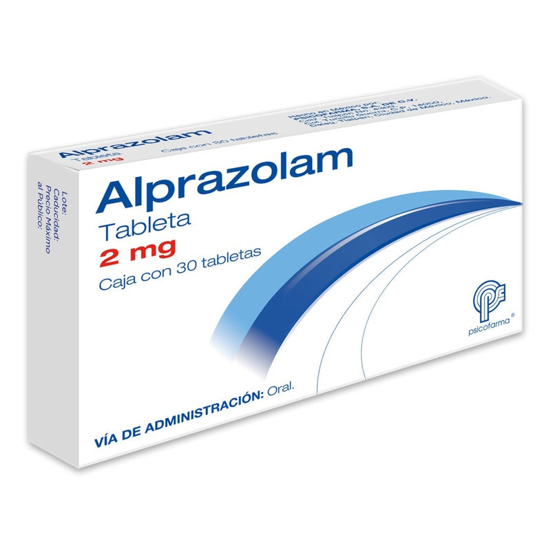 Alprazolam 2 Mg Con 30 Tabletas Psicofarma