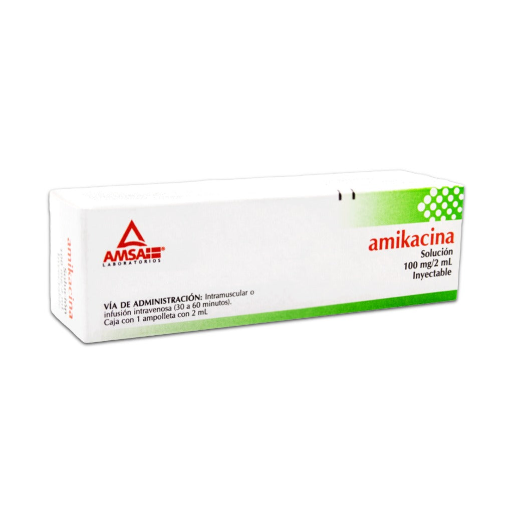 Amikacina Pediátrico 100 Mg / 2 Ml 2 Ml 1 Ampulas Amsa 7501349020740