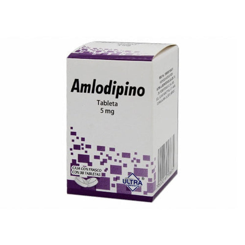 Amlodipino 5 Mg Con 30 Tabletas Ultra