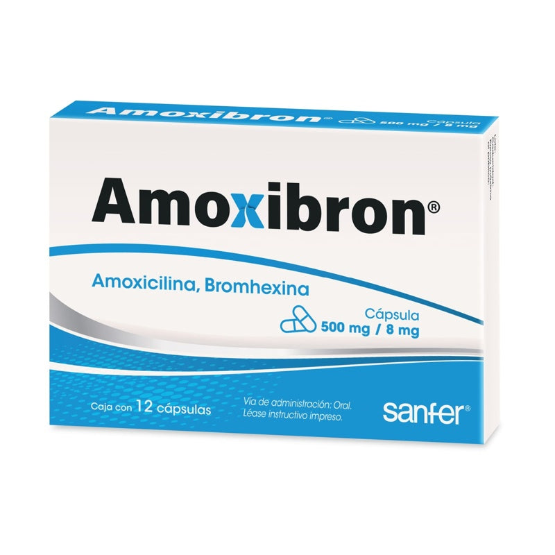 Amoxibron 500 / 8 Mg Con 12 Capsulas