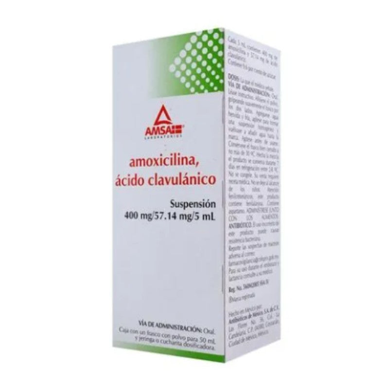 Amoxicilina/ícido Clavulí¡nico 400/28.57Mg 50Ml 7501349029828