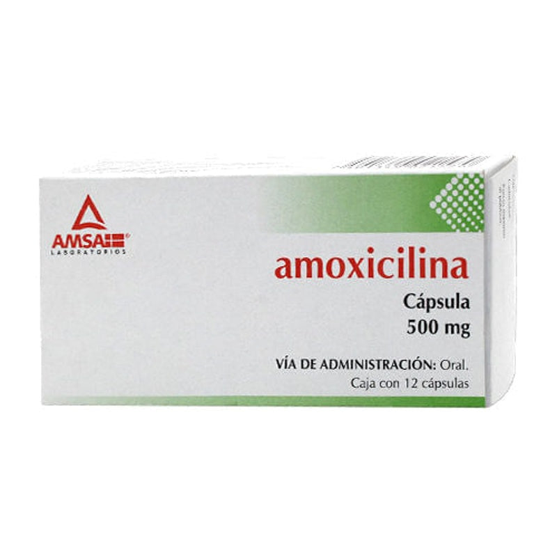 Amoxicilina 500 Mg Con 12 Capsulas Amsa