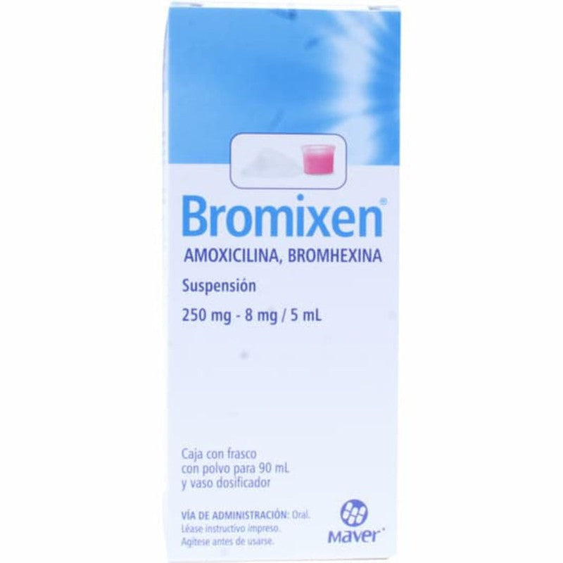Amoxicilina  Bromhexina 250  8 Mg  5 Ml 90 Ml Suspensión Bromixen 7502009746079 2