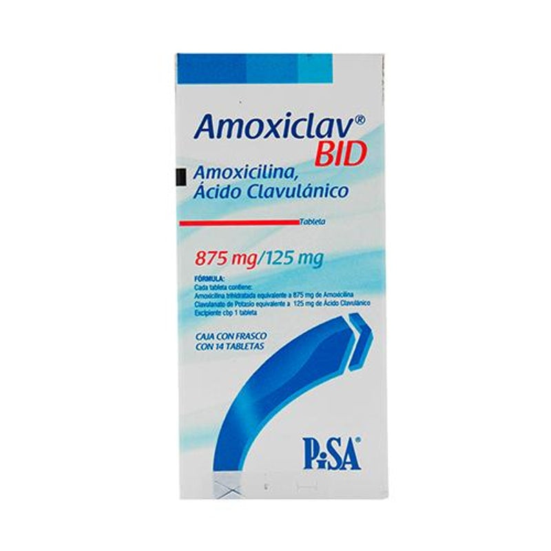 Amoxiclav Bid 875 / 125 Mg Con 14 Tabletas