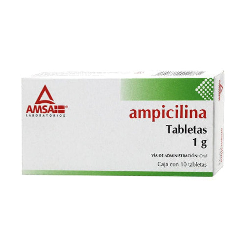 Ampicilina 1 Gr 10 Tabletas Amsa