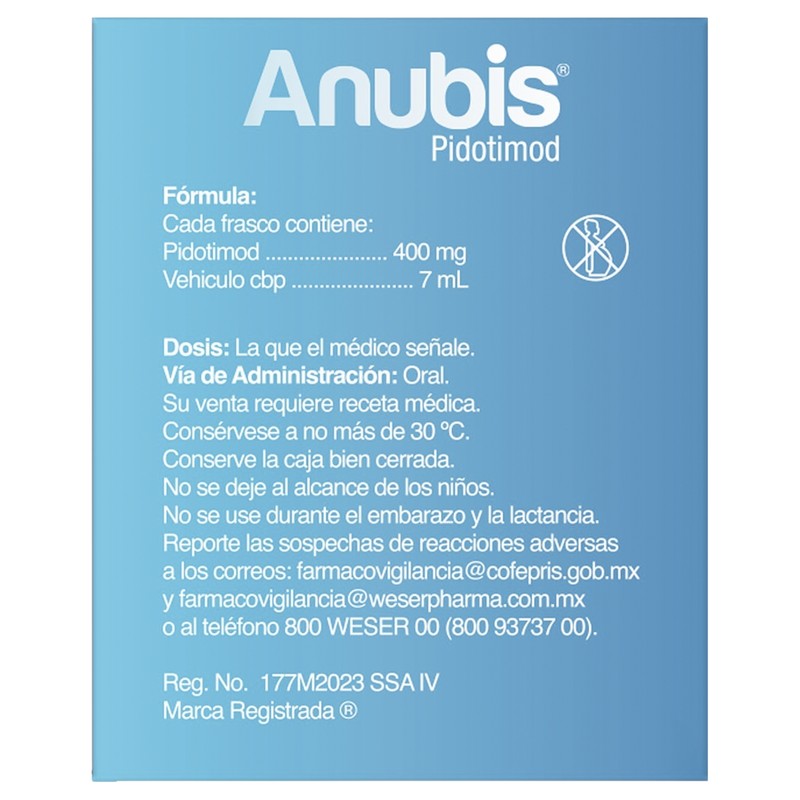 Anubis 400 Mg  7 Ml 7Frascos Oral 7501300450678 7