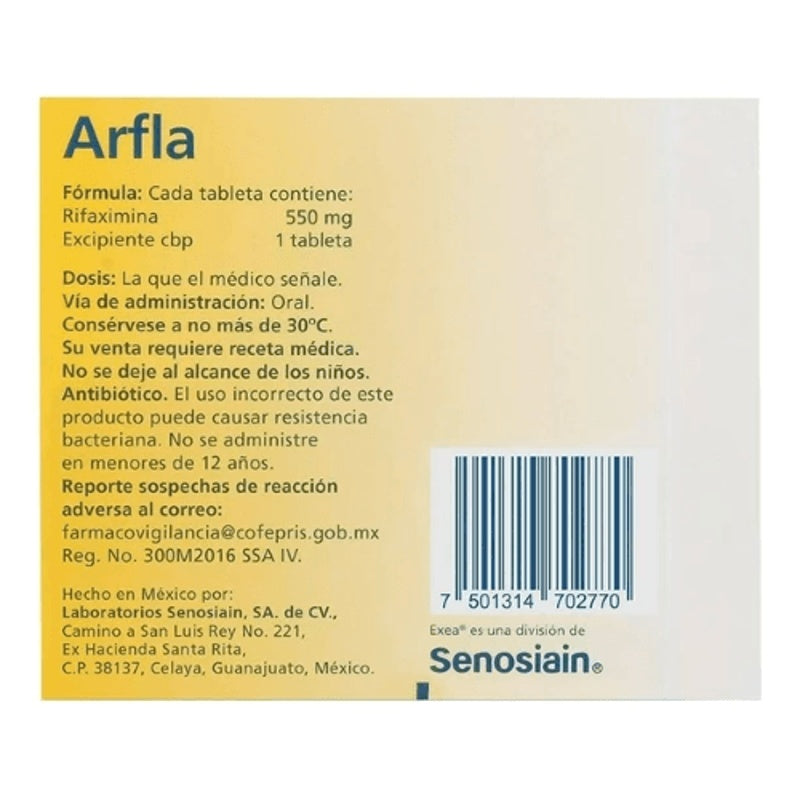 Arfla 550 Mg Con 15 Tabletas