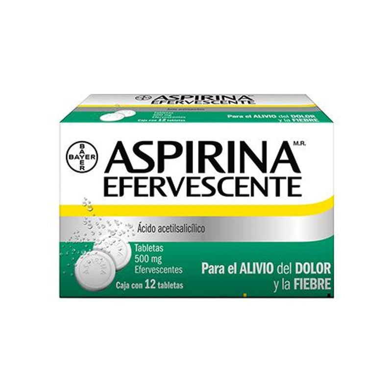 Aspirina 500 Mg Con 12 Tabletas Efervecente