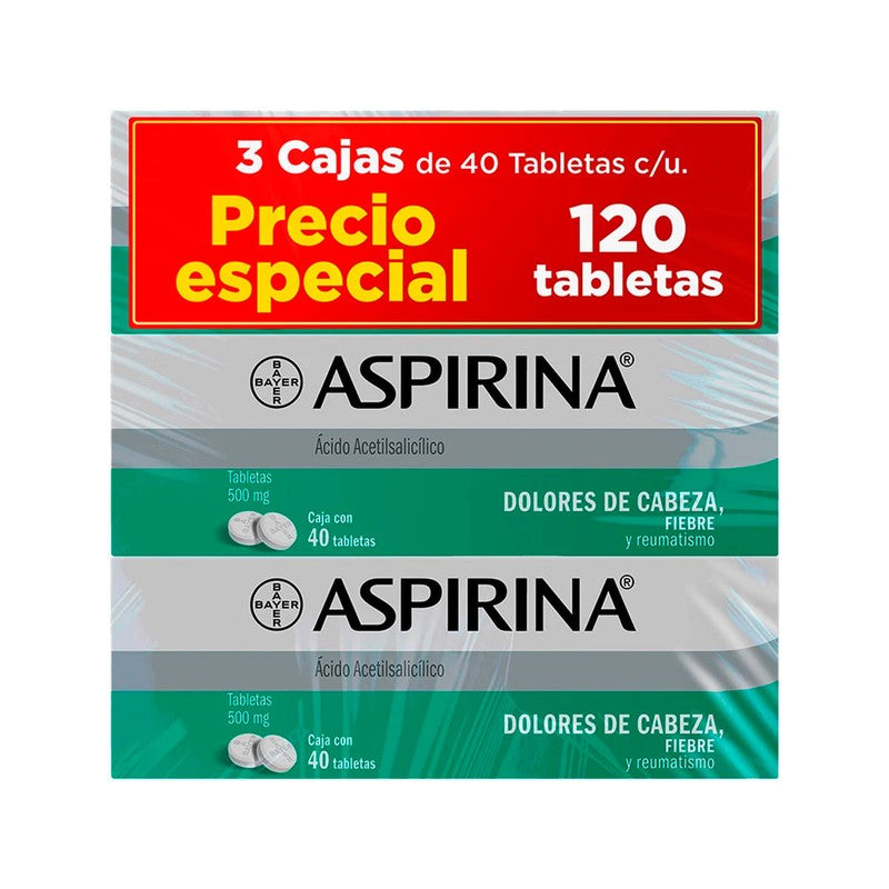 Aspirina 500 Mg Con 40 Tabletas 3Pack 7501008499429 4