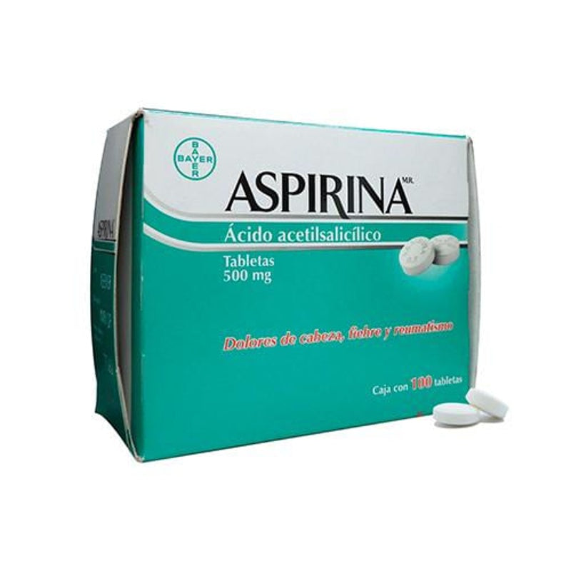 Aspirina Adulto 500 Mg Con 100 Tabletas