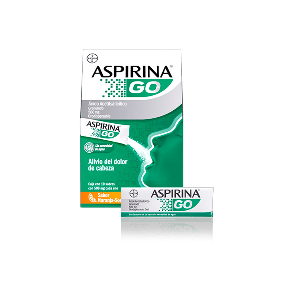 Aspirina Go 500 Mg 10 Sobres Polvo 7501008499245