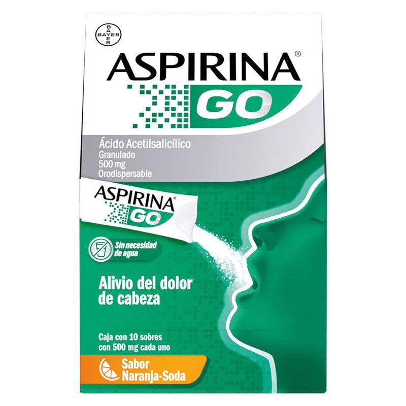 Aspirina Go 500 Mg 10 Sobres Polvo 7501008499245