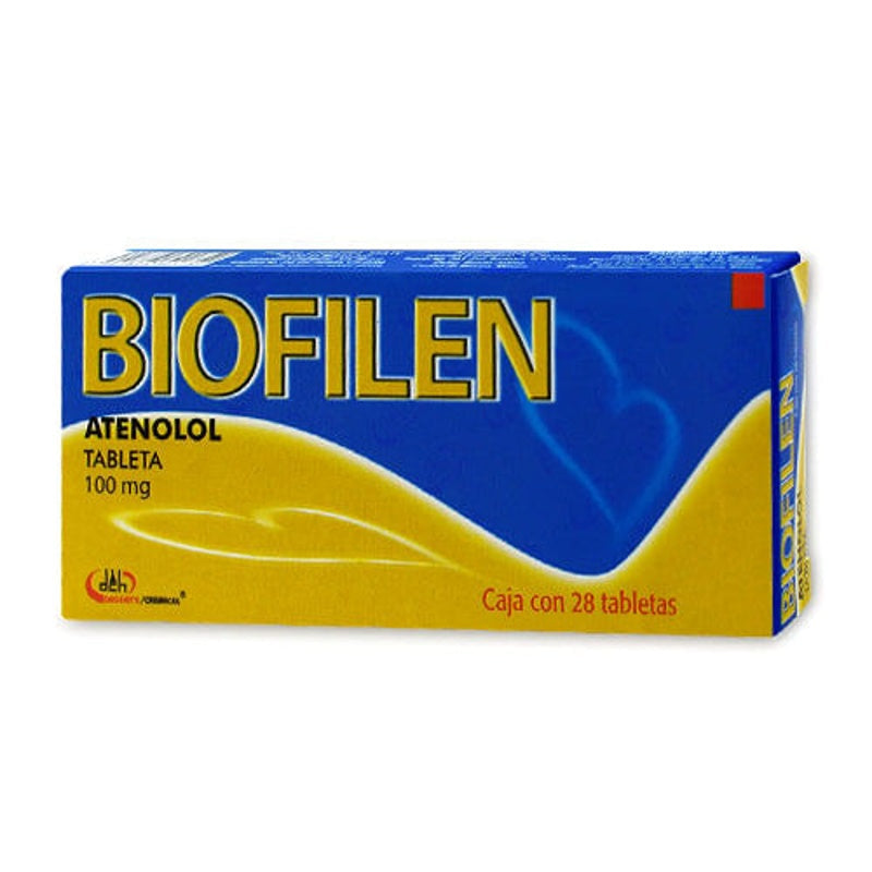 Atenolol 100 Mg Con 28 Tabletas Biofilen