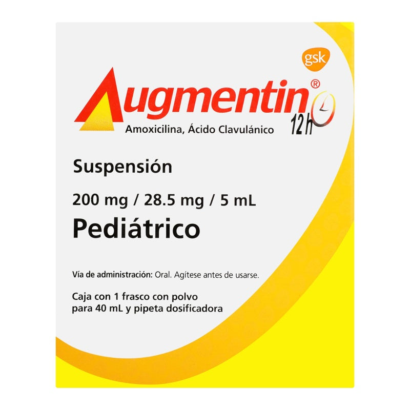 Augmentin 12H Pediátrico 200 / 28.5 Mg / 5 Ml 40 Ml Suspensión