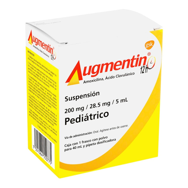 Augmentin 12H Pediátrico 200 / 28.5 Mg / 5 Ml 40 Ml Suspensión
